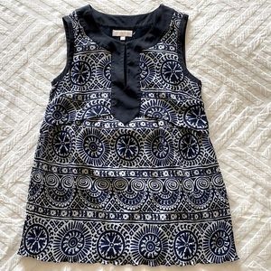 Tory Burch silk sleeveless top with gorgeous geometric print!